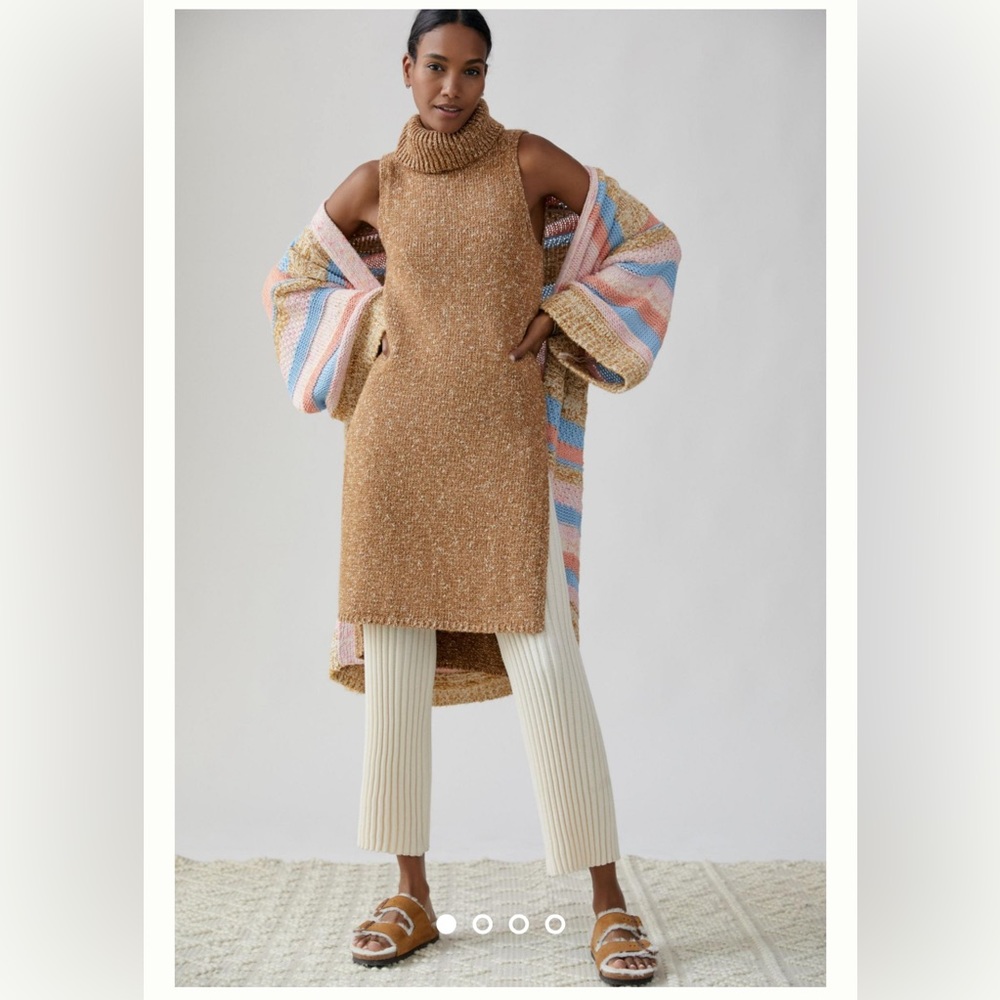 Anthropology Maxi Tunic Sweater - Camel Size S